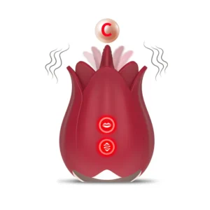 Vibratore con Leccata a Forma di Rosa