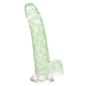 Dildo trasparente a foglie luminose
