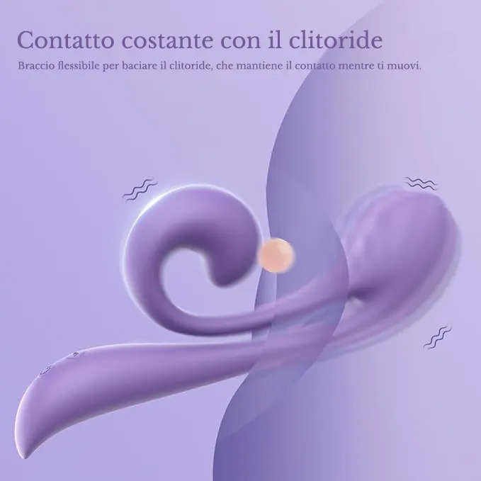 Vibratore curvo a doppia stimolazione – Stimolatore testurizzato per punto G e clitoride - immagine 4